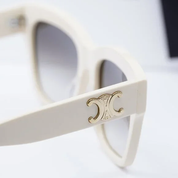 Celine CL40253I 25F Square Sunglasses - Ivory/Brown Gradient  display picture 2